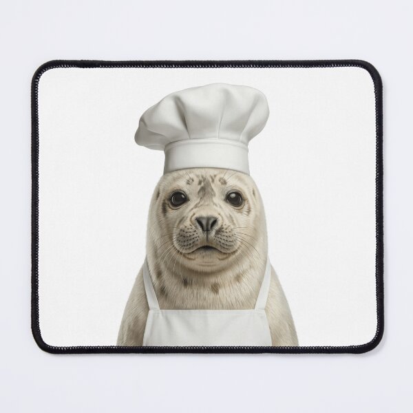 Item preview, Funny Harp Seal Chef Realistic Animal Cooking Humor Art designed and sold by LazyOwlStore.