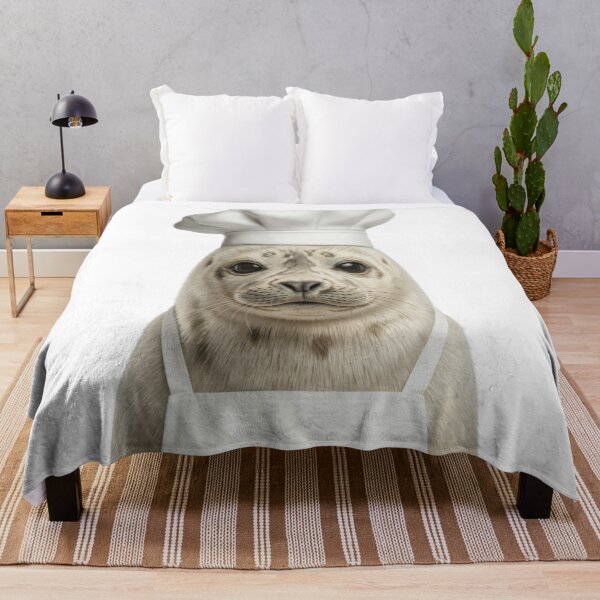 Item preview, Funny Harp Seal Chef Realistic Animal Cooking Humor Art designed and sold by LazyOwlStore.