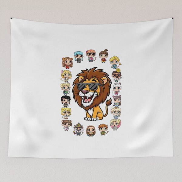 Item preview, Leo Cool Lion King Zodiac Characters Funny Chibi Art designed and sold by Zodiac Celestial Art.