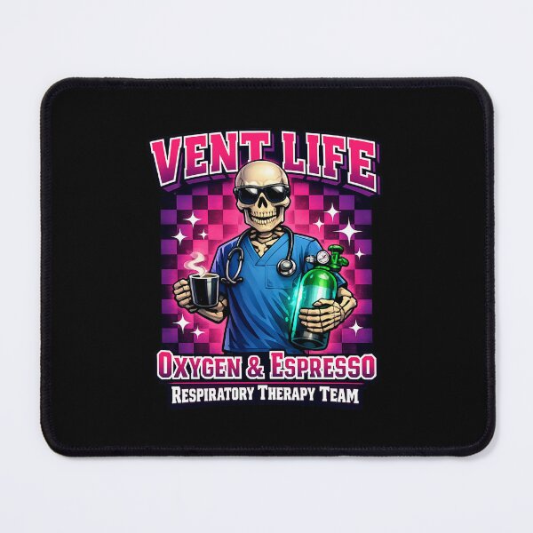 Item preview, Funny Skeleton Respiratory Therapist Vent Life Shirt | Oxygen & Espresso RT Mascot Retro Checkered Graphic Tee designed and sold by ClinicalHubs.