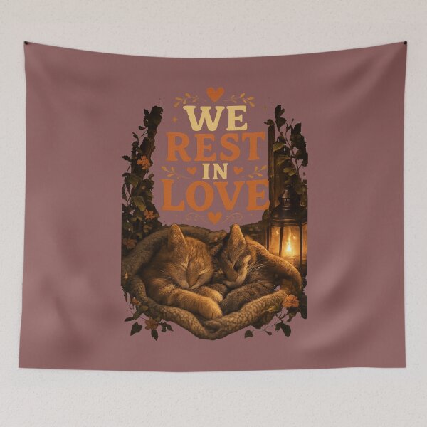 Item preview, We Rest In Love, Cozy Romantic Aesthetic Quote Design designed and sold by JagrDesigns.