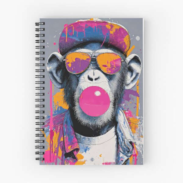 Item preview, Cool Pop Art Chimpanzee in Sunglasses Blowing Pink Bubble Gum Street Art Design designed and sold by Artistic Gift Print.