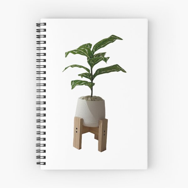 Item preview, Isolated green houseplant in a textured white ceramic pot on a wooden tripod stand, perfect home decoration element on a solid white background. designed and sold by pipikijung.