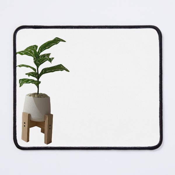 Item preview, Isolated green houseplant in a textured white ceramic pot on a wooden tripod stand, perfect home decoration element on a solid white background. designed and sold by pipikijung.