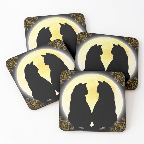 Item preview, Moonlit Black Cat Duo designed and sold by Phitwhim.