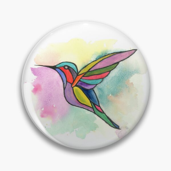 Item preview, Prismatic Wings — Bold Watercolor Hummingbird Art designed and sold by FaireWaveArt.