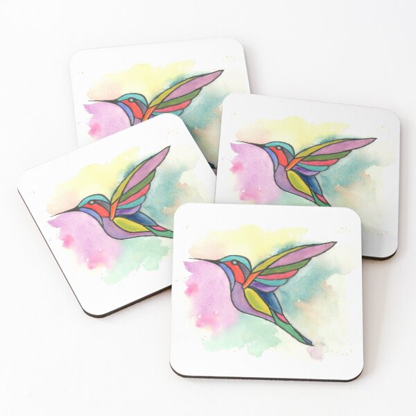 Item preview, Prismatic Wings — Bold Watercolor Hummingbird Art designed and sold by FaireWaveArt.