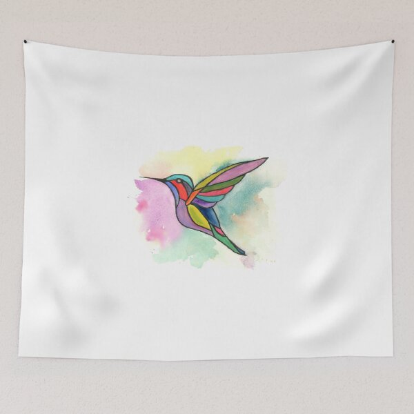 Item preview, Prismatic Wings — Bold Watercolor Hummingbird Art designed and sold by FaireWaveArt.