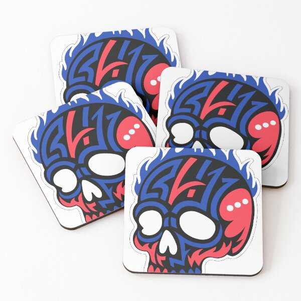 Item preview, Tribal Skull with Blue Flames Street Art designed and sold by Gang store.