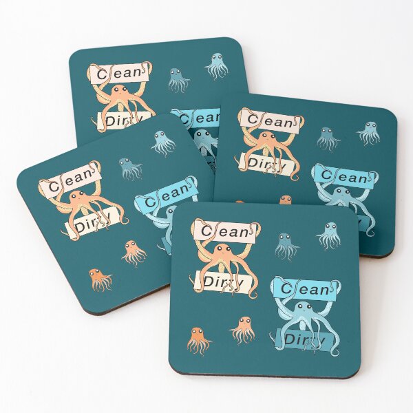 Item preview, Clean and Dirty Octopus Labels Pack designed and sold by Leapingdoe.