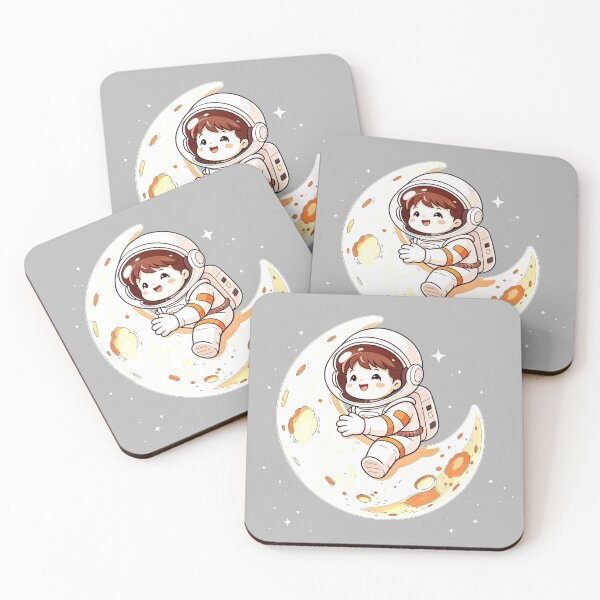 Item preview, Kawaii Baby Astronaut Hugging Half Moon designed and sold by TeyArtWork.