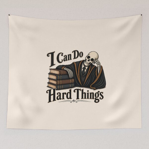 Item preview, I Can Do Hard Things Gothic Skeleton designed and sold by olosra.