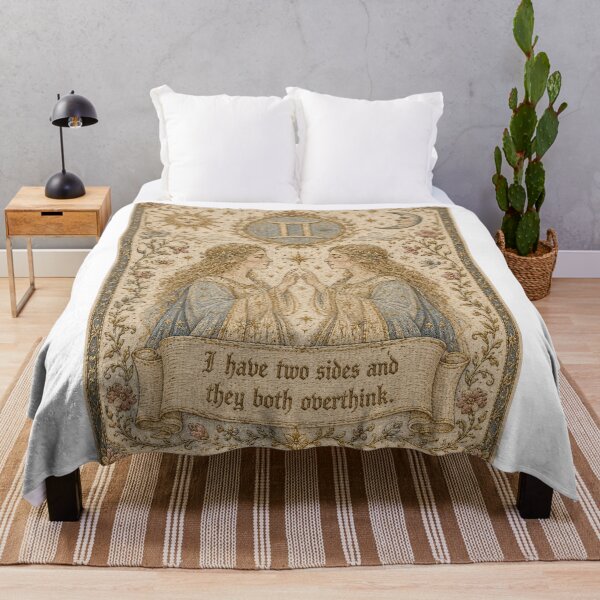 Item preview, Gemini Zodiac Twin | Medieval Fantasy Faux Embroidery Art designed and sold by doinitzart.