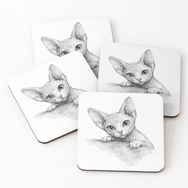 Item preview, Amazed Little Sphynx. Cat Peeking Out designed and sold by Daydreamsatdawn.