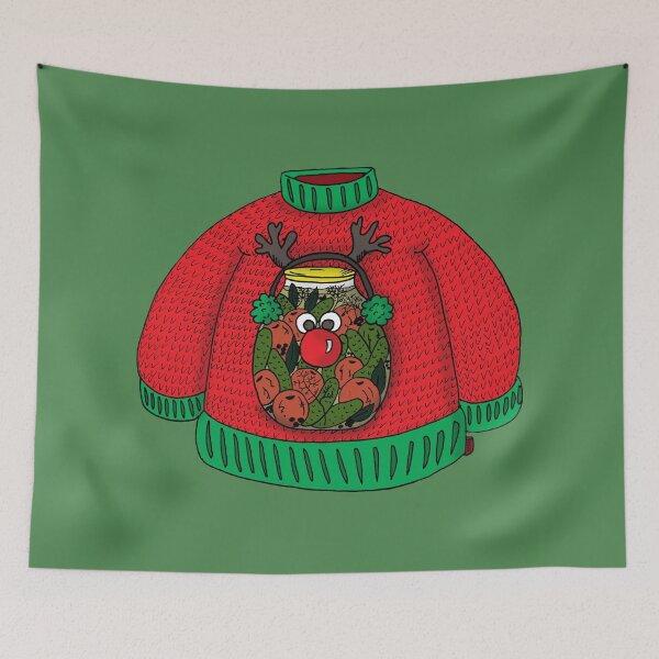 Item preview, Pickled Rudolph – Surreal Ugly Christmas Sweater Art designed and sold by MyxaART.