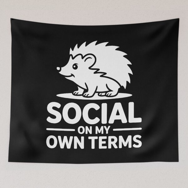 Item preview, Social On My Own Terms Ambivert Hedgehog Mindset  designed and sold by NaturEdeN.