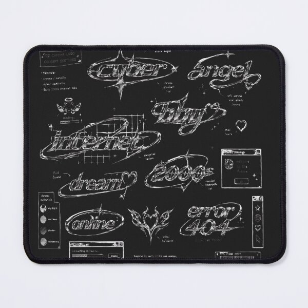 Item preview, Y2K Chrome Logo Sketches | Cyber Typography Internetcore Aesthetic Design designed and sold by J&J's Creation.