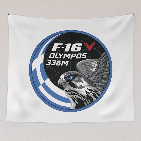 Item preview, Hellenic Air Force 336 Squadron F-16V Viper "Olympos" Falcon Patch designed and sold by CharlieDesings.
