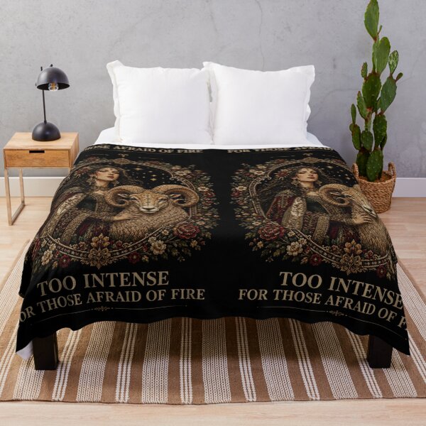 Item preview, Aries Zodiac | Medieval Faux Embroidery Art | Black background  designed and sold by doinitzart.