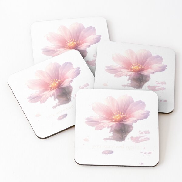 Item preview, You Survived Again – Soft Floral Resilience Quote designed and sold by FusiTink.