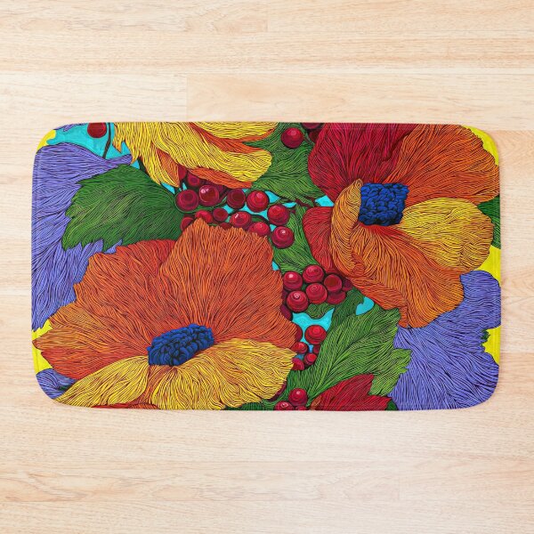 Item preview, Vibrant Floral Maximalism Art Print with Orange Poppies and Red Berries Design designed and sold by Artistic Gift Print.