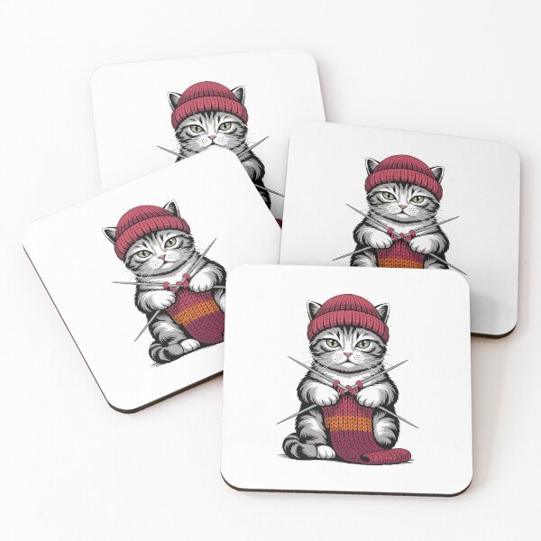 Item preview, Cat Knitting a Scarf designed and sold by jkrphoto.