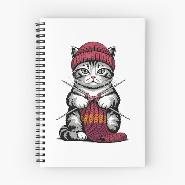 Item preview, Cat Knitting a Scarf designed and sold by jkrphoto.