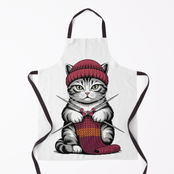 Item preview, Cat Knitting a Scarf designed and sold by jkrphoto.