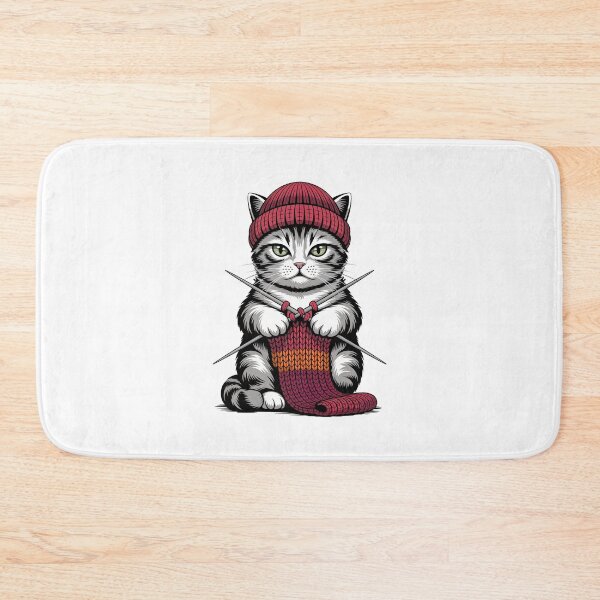 Item preview, Cat Knitting a Scarf designed and sold by jkrphoto.