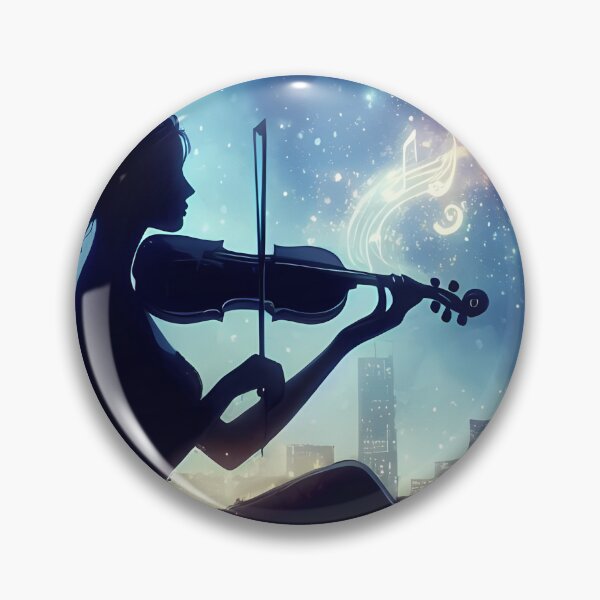 Item preview, Midnight Violinist Silhouette Magical Music City Art designed and sold by jo-e-basta.