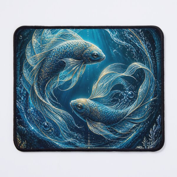 Item preview, Pisces Zodiac | Fantasy Faux Embroidery Art designed and sold by doinitzart.