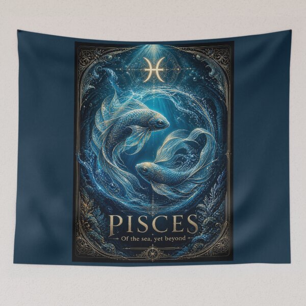 Item preview, Pisces  Zodiac | Fantasy Faux Embroidery Art  designed and sold by doinitzart.