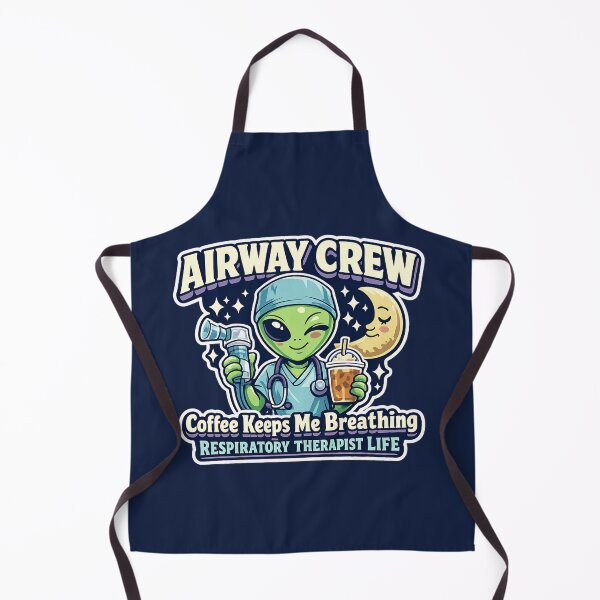 Item preview, Alien Respiratory Therapist Airway Crew Coffee Keeps Me Breathing Cute Night Shift RT Sticker designed and sold by ClinicalHubs.