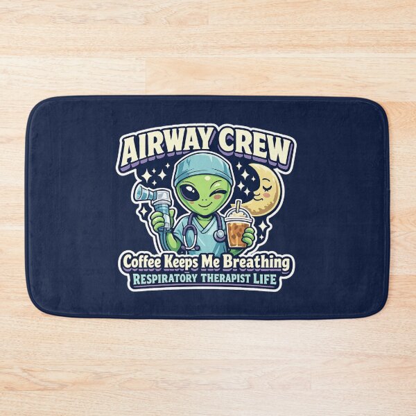 Item preview, Alien Respiratory Therapist Airway Crew Coffee Keeps Me Breathing Cute Night Shift RT Sticker designed and sold by ClinicalHubs.