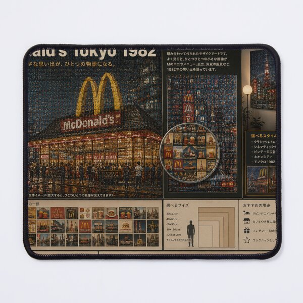 Item preview, Vintage Japanese McDonald's Tokyo Mosaic 1982 designed and sold by JcAbstractArt.