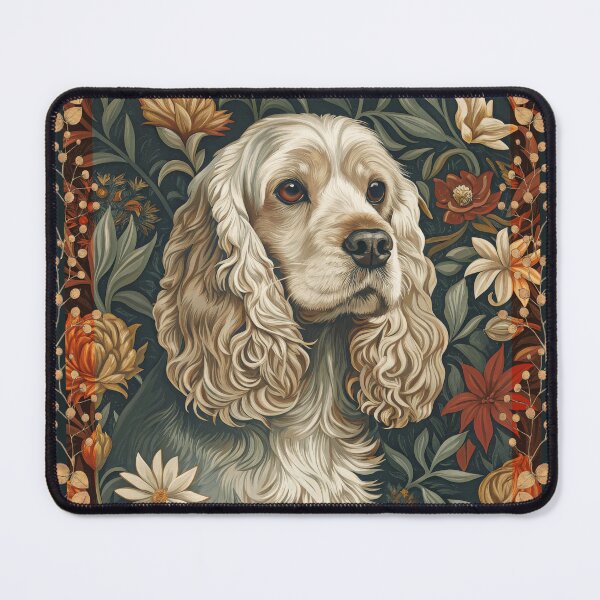 Item preview, Vintage Cocker Spaniel Dog in style of William Morris designed and sold by AntiqueImages.