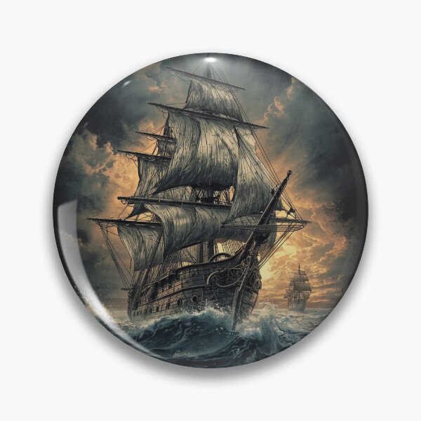 Item preview, Stormborn Galleon Pirate Ship T-Shirt – Vintage Sailing Vessel Graphic Tee, Dark Nautical Storm Ocean Adventure Apparel designed and sold by Mythic Tide.