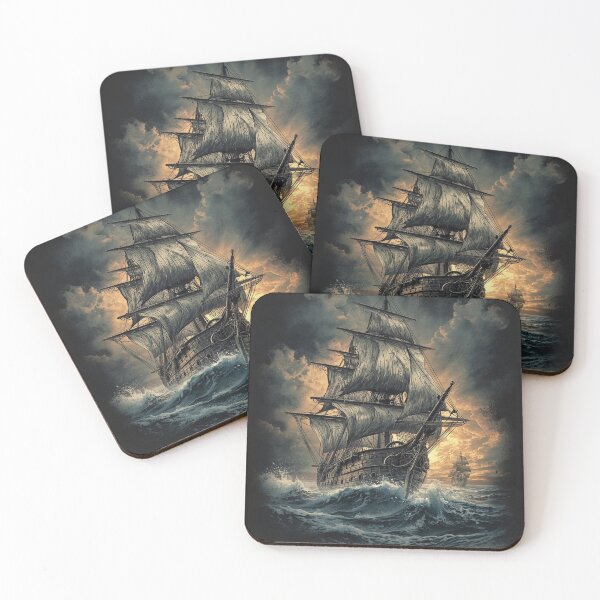 Item preview, Stormborn Galleon Pirate Ship T-Shirt – Vintage Sailing Vessel Graphic Tee, Dark Nautical Storm Ocean Adventure Apparel designed and sold by Mythic Tide.