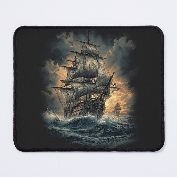 Item preview, Stormborn Galleon Pirate Ship T-Shirt – Vintage Sailing Vessel Graphic Tee, Dark Nautical Storm Ocean Adventure Apparel designed and sold by Mythic Tide.