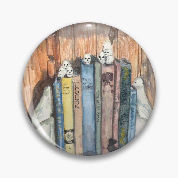 Item preview, Spooky Bookshelf — Halloween Watercolor Still Life designed and sold by FaireWaveArt.