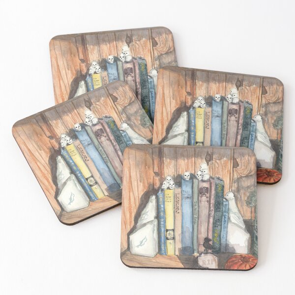 Item preview, Spooky Bookshelf — Halloween Watercolor Still Life designed and sold by FaireWaveArt.