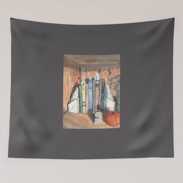 Item preview, Spooky Bookshelf — Halloween Watercolor Still Life designed and sold by FaireWaveArt.