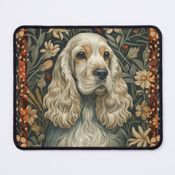 Item preview, Vintage Cocker Spaniel Cottagecore Floral designed and sold by AntiqueImages.