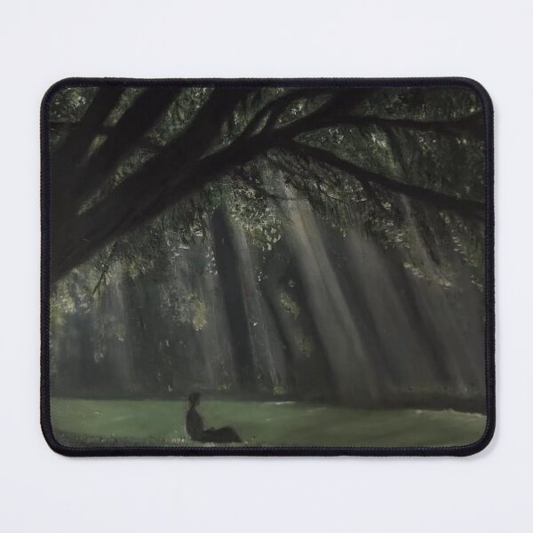 Item preview, Solitude Under the Willows - Moody Impressionist Landscape Oil Painting designed and sold by samahl_l.