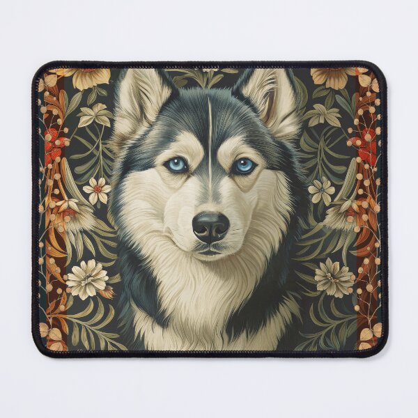 Item preview, Siberian Husky Dog Vintage William Morris Floral designed and sold by AntiqueImages.
