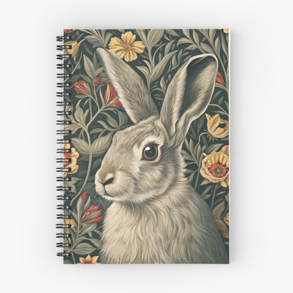 Item preview, William Morris Style Rabbit Floral Art designed and sold by AntiqueImages.