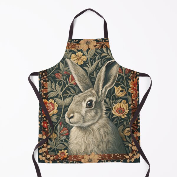 Item preview, William Morris Style Rabbit Floral Art designed and sold by AntiqueImages.