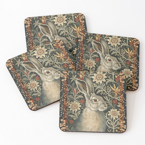 Item preview, Victorian Hare William Morris Floral Art designed and sold by AntiqueImages.