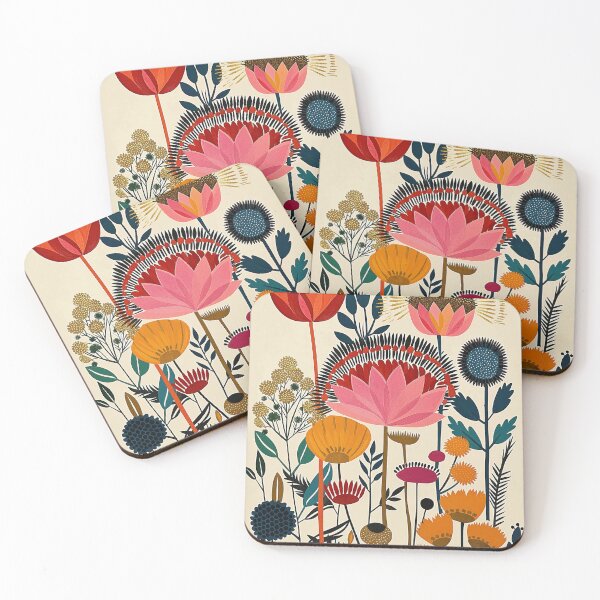 Item preview, Mid Century Modern Floral Art Print Folk Style Botanical Wildflowers Illustration designed and sold by Artistic Gift Print.