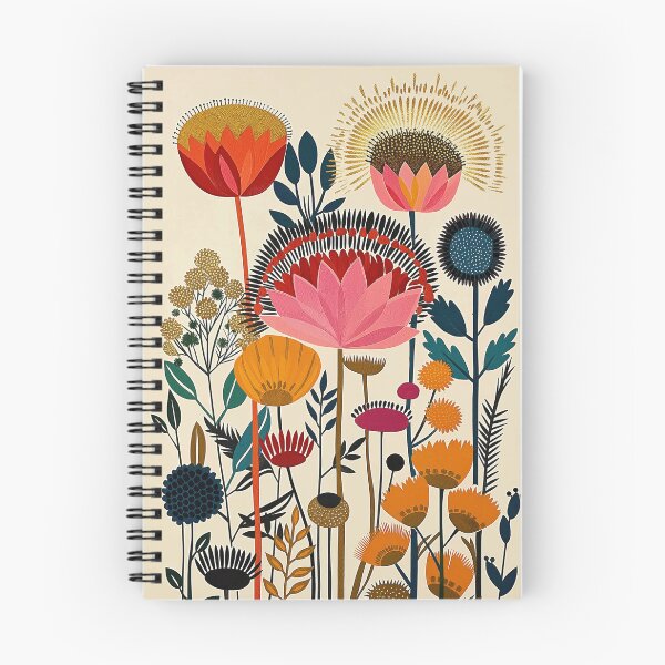Item preview, Mid Century Modern Floral Art Print Folk Style Botanical Wildflowers Illustration designed and sold by Artistic Gift Print.